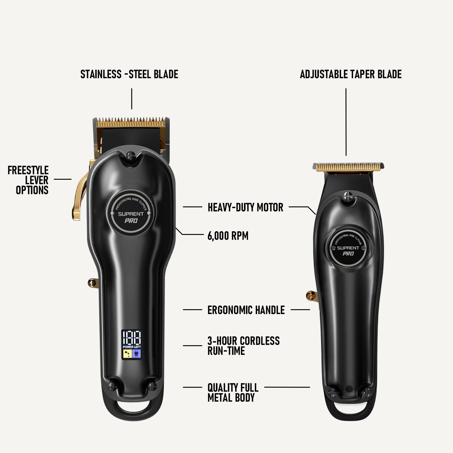 The Black Devil Clipper and Trimmer Set -  HC596BX
