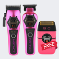 StyleCraft Metal Instinct Collection – Clipper, Trimmer with FREE Metal Shaver PINK