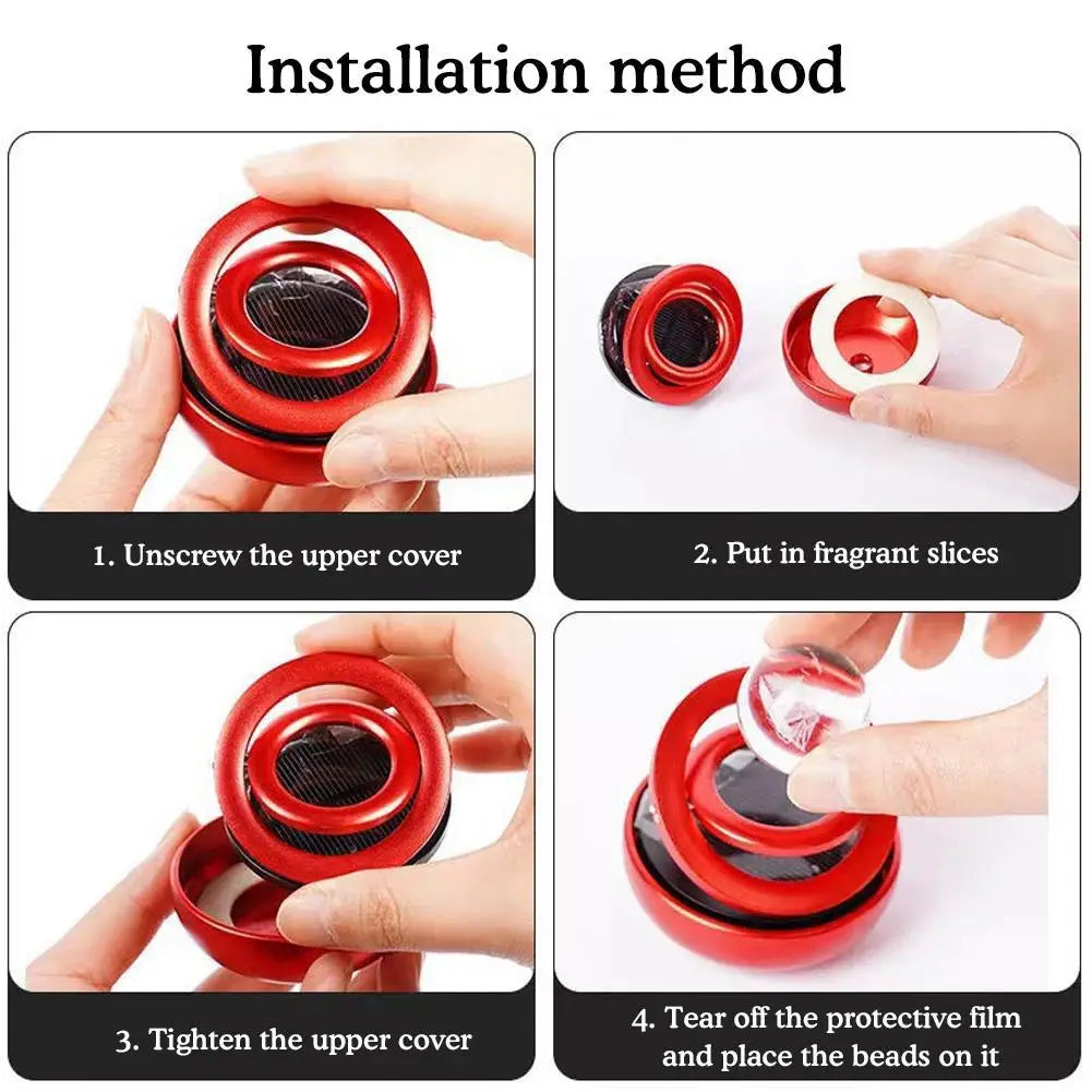 Solar-Powered Rotating Planet Car Air Freshener – Aromatherapy Diffuser, Auto Fragrance & Car Ornament