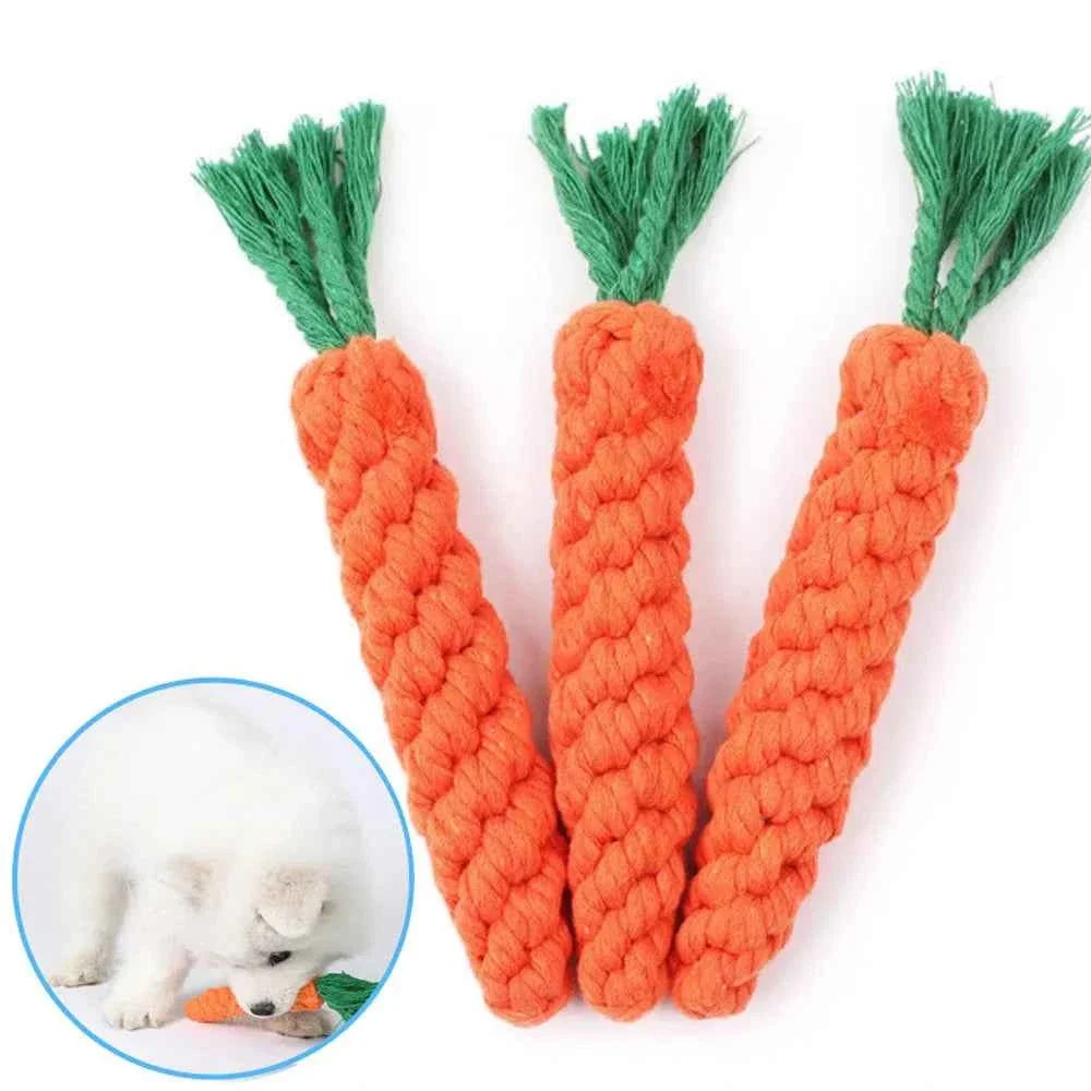 Carrot Rope Dog Chew Toy for Dental Health