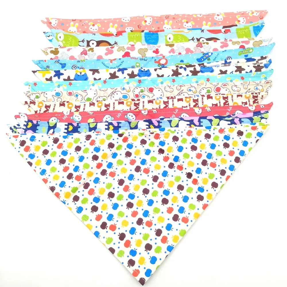 Bulk Dog Bandanas - 50 Colors Cotton Bandanas for Small to Large Dogs
