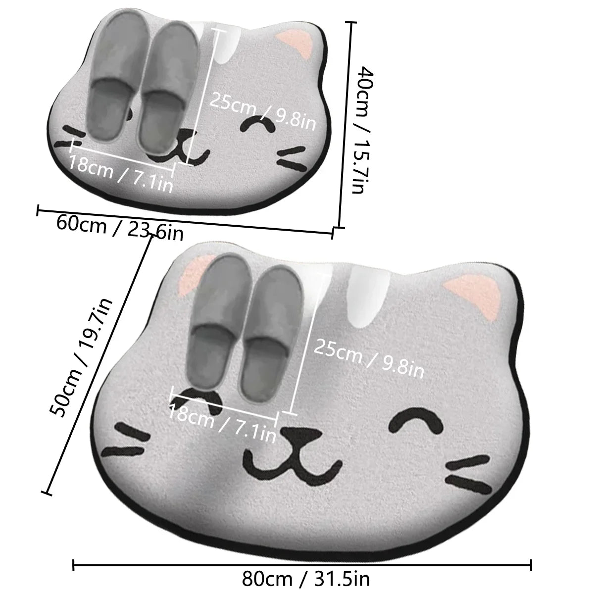 Thickened Special-Shaped Bathroom Mat – Absorbent Non-Slip Flannel Rug