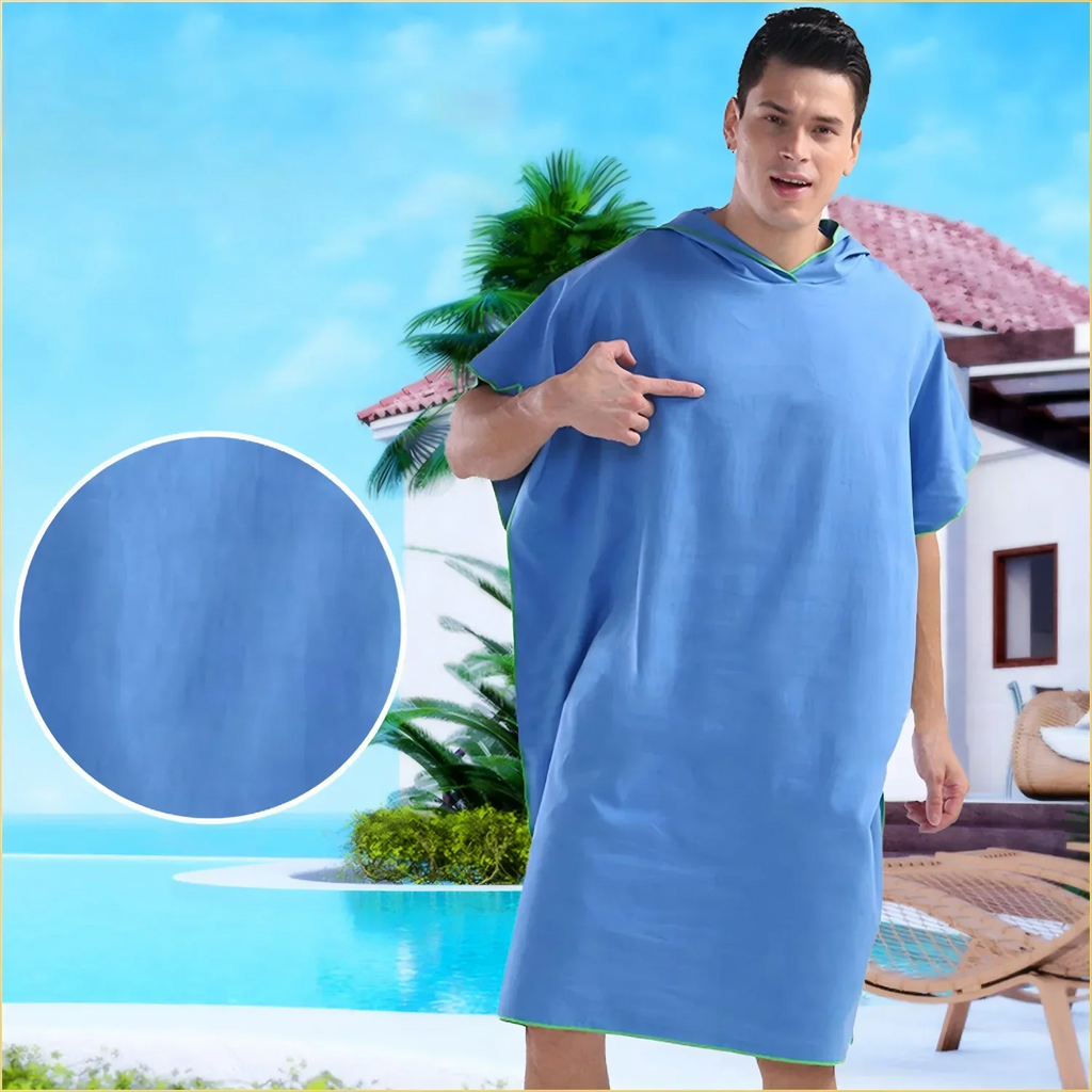 Quick Dry Changing Robe Hooded Absorbent Bathrobe Super Absorbent Bath Towel for Swimming Fitness Yoga Beach