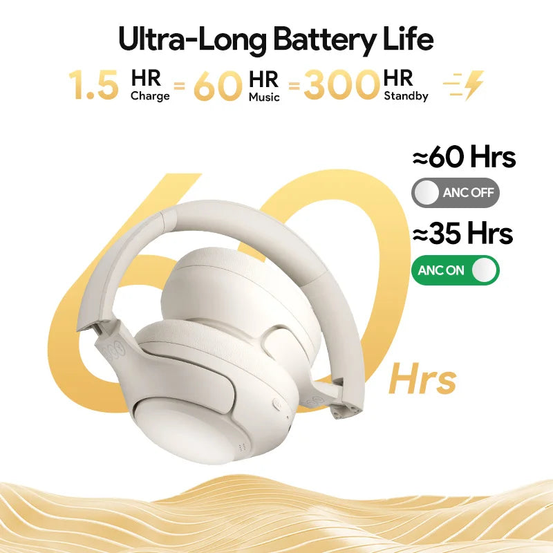 QCY H3 ANC Wireless Headphones – Hi-Res Over-Ear Bluetooth 5.4