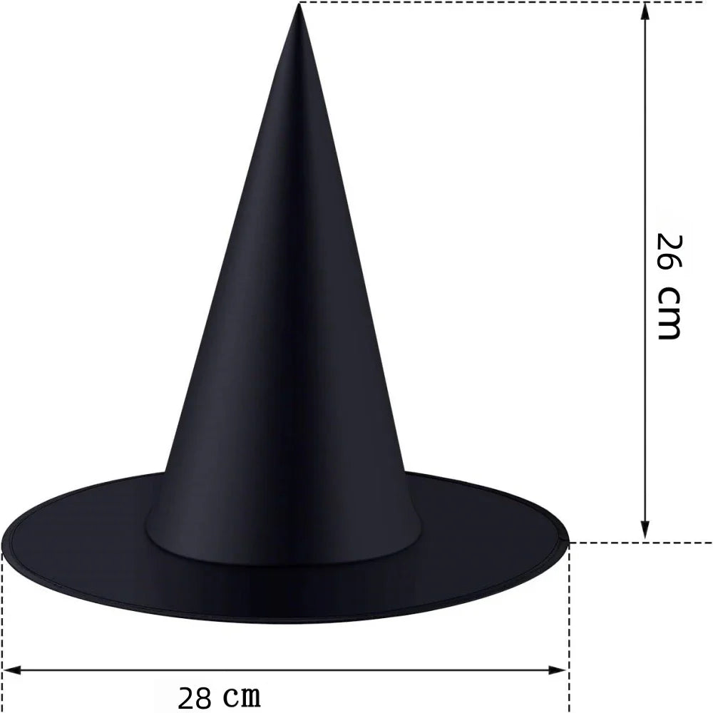 1Pcs Black Wizard Hat for Adult Children Halloween Prank Horror Party Masquerade Outdoor Bar School Home Decoration Props