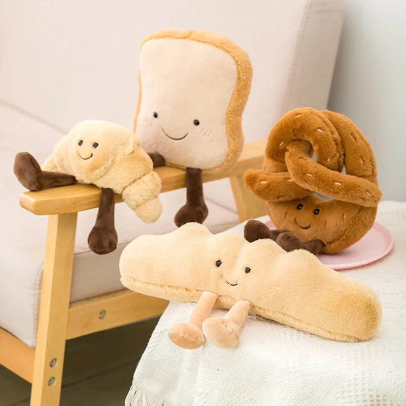 Cute Cartoon Egg & Toast Plush Toy – Breakfast Expression Stuffed Doll Pillow | Soft Baby Comfort Toy & Christmas Gift