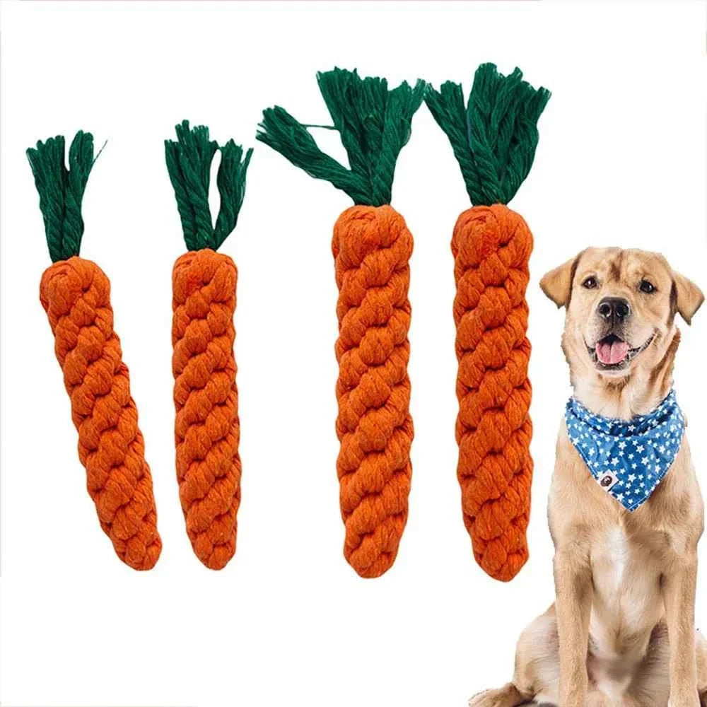 Carrot Rope Dog Chew Toy for Dental Health