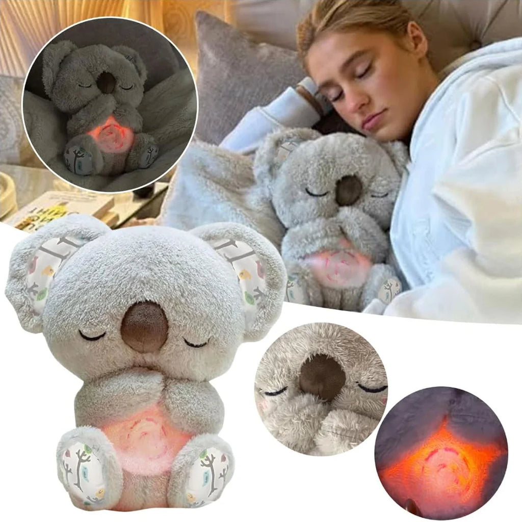 1pc Anxiety Relief sleeping Koala Breathing Plush Toy - Soothing Stuffed Animal w/ Heartbeat, Anxiety Relief Gift for Birthday & Christmas