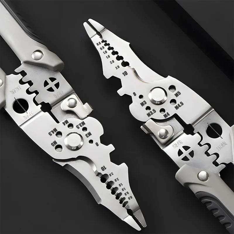 Multifunctional Electrician Pliers, 6-in-1 Wire Stripper Separator, Cutting and Crimping Tool for Cable Repair and Installation