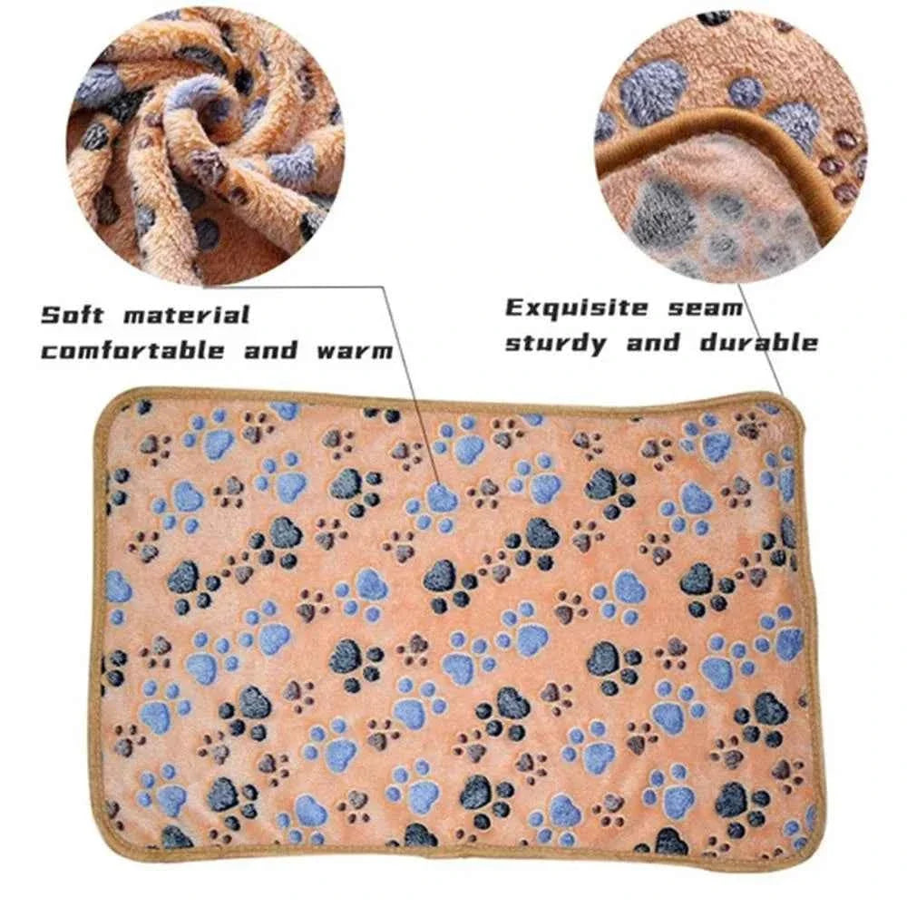 Soft Fluffy Pet Blanket – Cute Cartoon Pattern