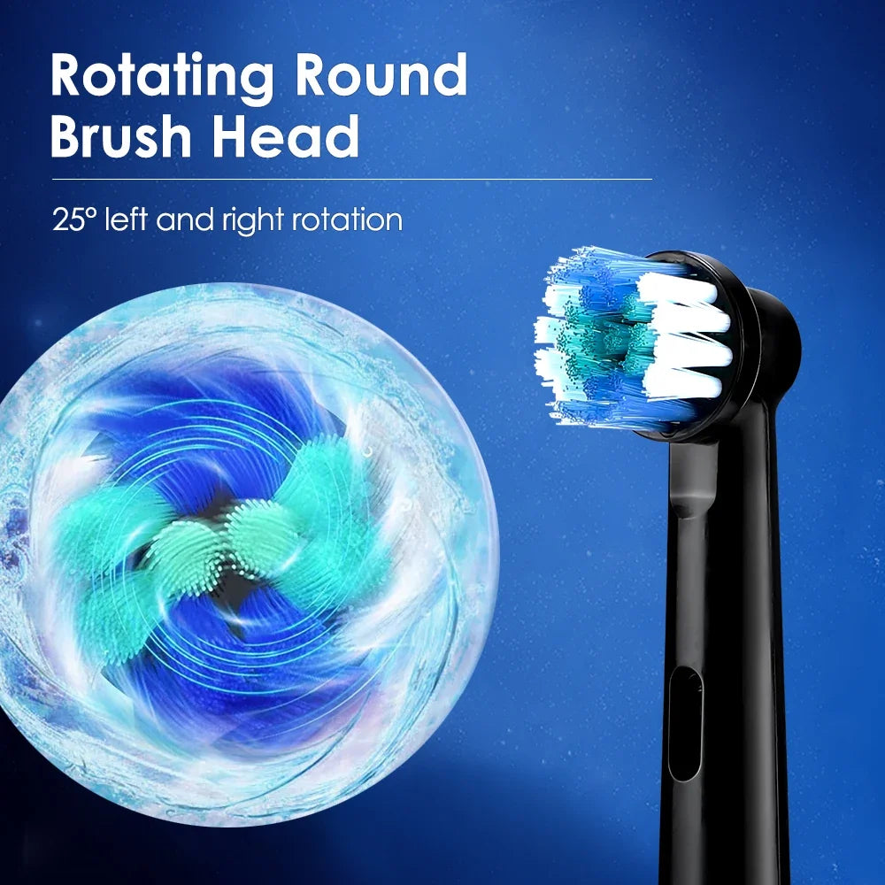 Intelligent Rotating Electric Toothbrush – Rechargeable Smart Tooth Cleaner Compatible with Oral-B Brush Heads | Deep Cleaning Automatic Toothbrush