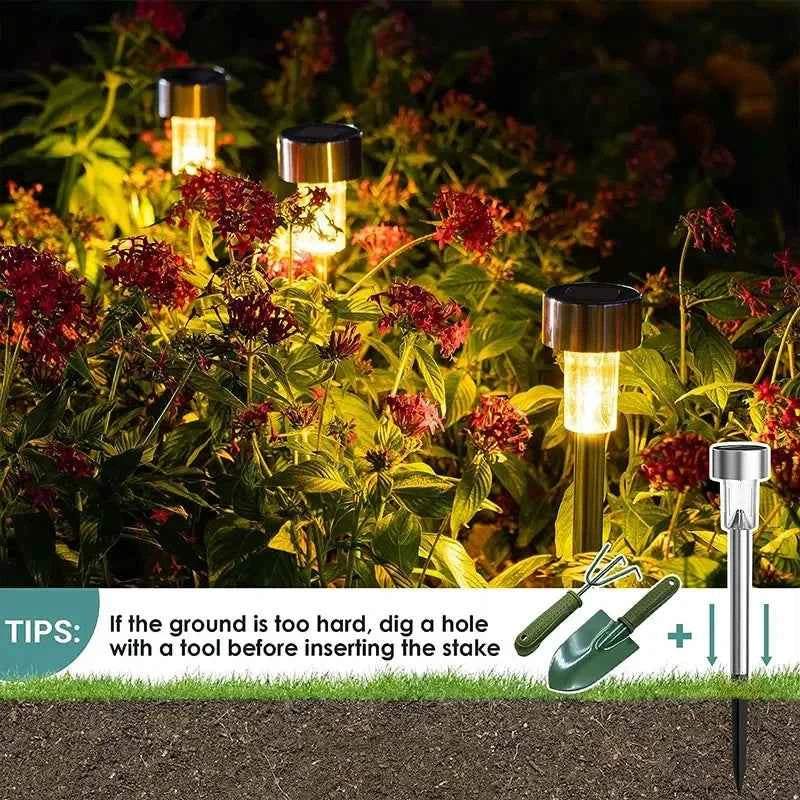 10-Pack Solar Outdoor Lights Garden Lanterns