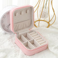 1PCS Single Layer Leather Jewelry Storage Box – Travel Case for Women in Black, White & Pink