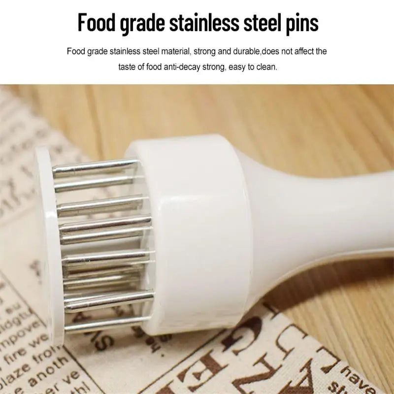 1Pc White Handheld Use Household Tender Meat Needle with Broken Tendons Pork Chop Chicken Chop Chicken Wings Meat Needle Hammer