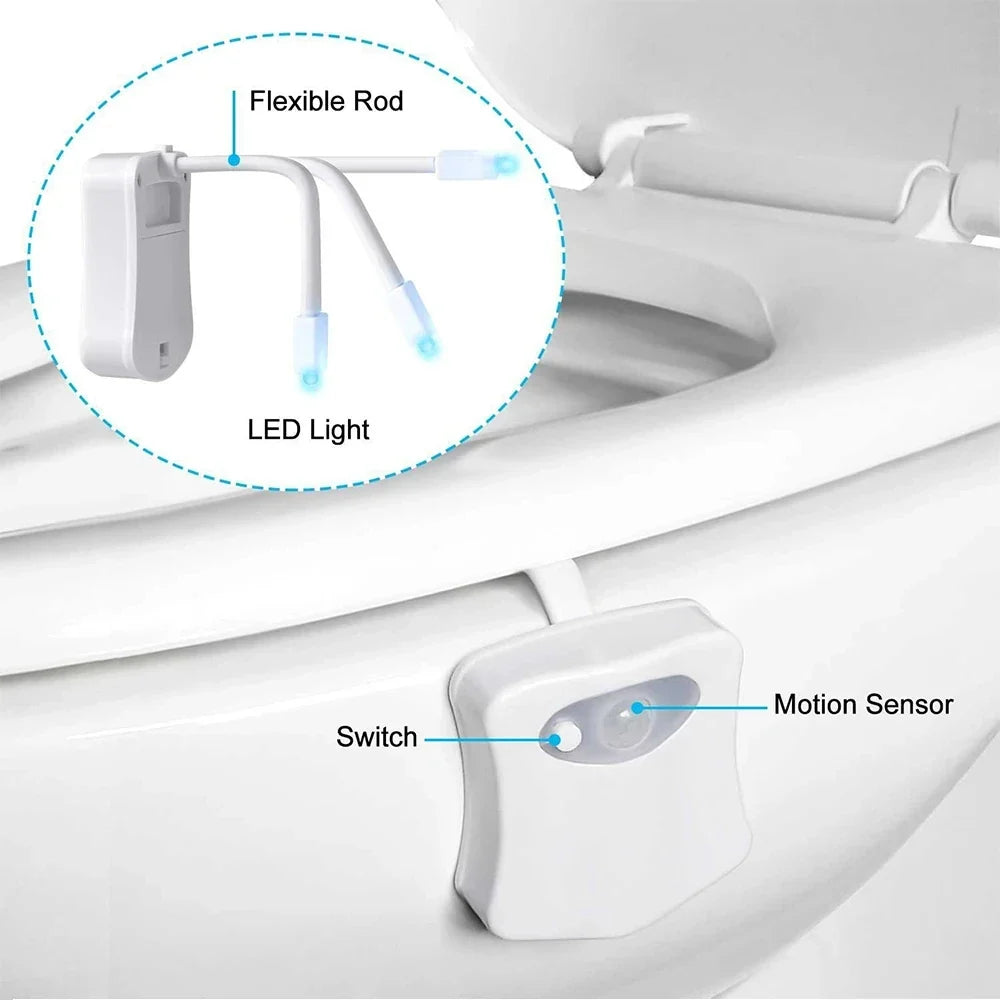 HOMEFISH Wireless Motion Sensor LED Night Light RGB 8 Colors Toilet Bathroom Atmosphere Colorful Lamp Sensor LED Night Lights
