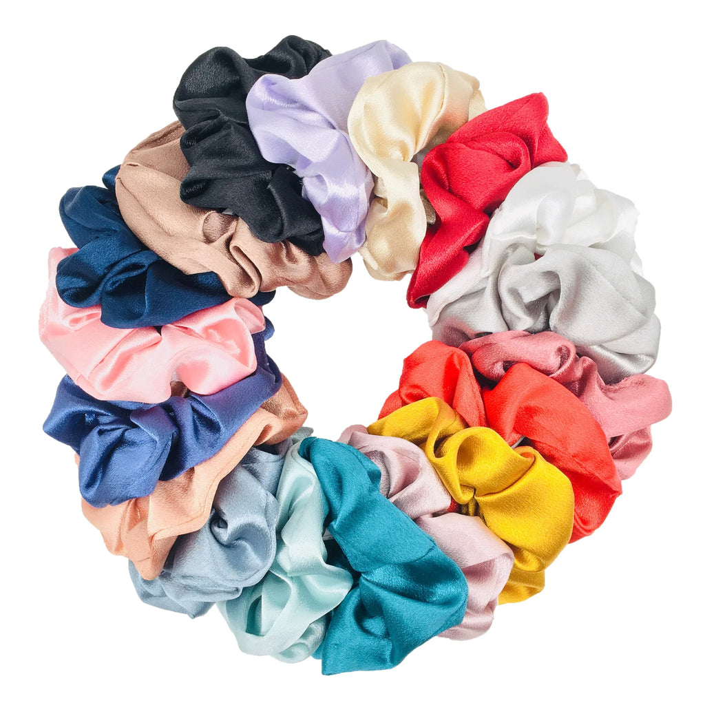 10/5 Pcs Satin Hair Scrunchies Set for Women & Girls – Soft Silk Elastic Hair Bands | Elegant Solid Color Ponytail Holders & Headwear Accessories