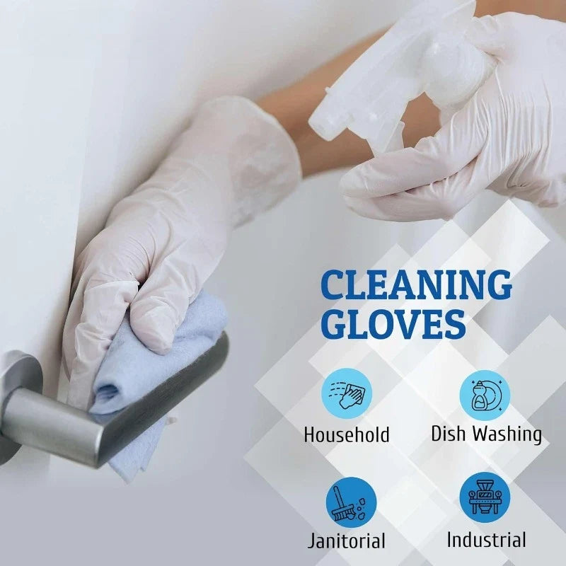 10-100PCS White Nitrile Disposable Gloves,Latex Free,Powder,Household Gloves for Cooking Food Safe Cleaning Work Glove