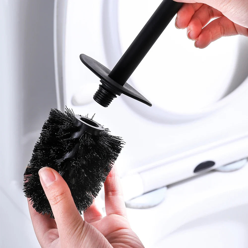 Toilet Bowl Brush Holder Set – Hidden Compact Deep Cleaning Scrubber