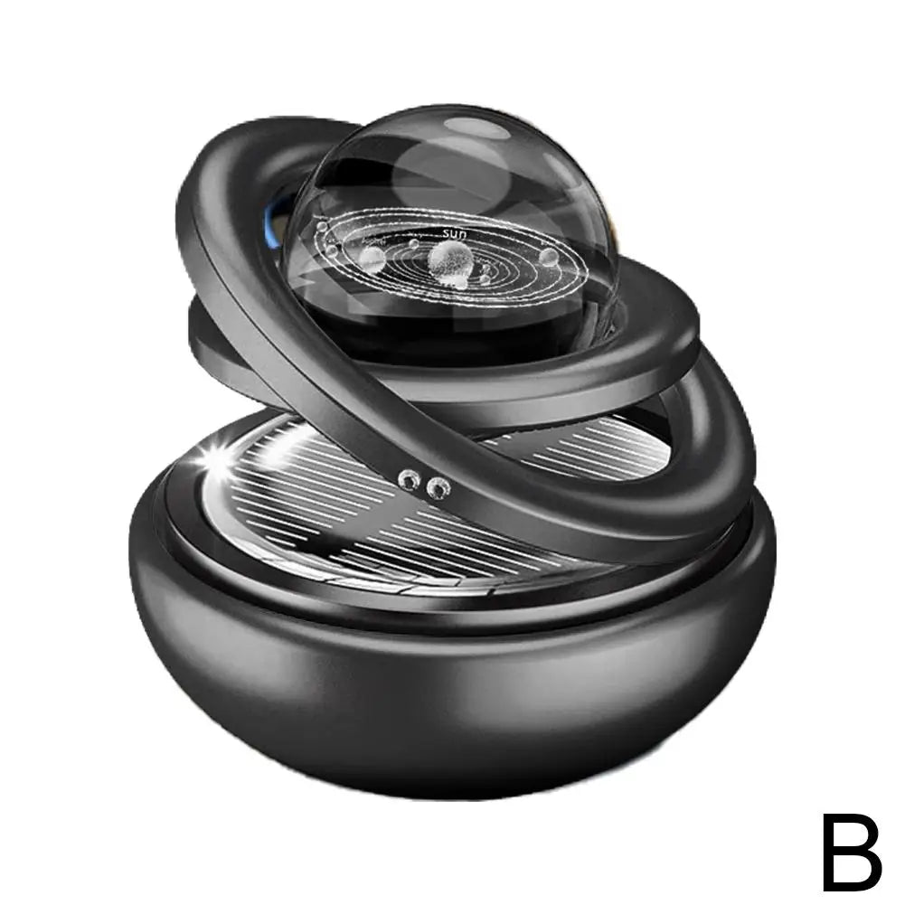 Solar-Powered Rotating Planet Car Air Freshener – Aromatherapy Diffuser, Auto Fragrance & Car Ornament