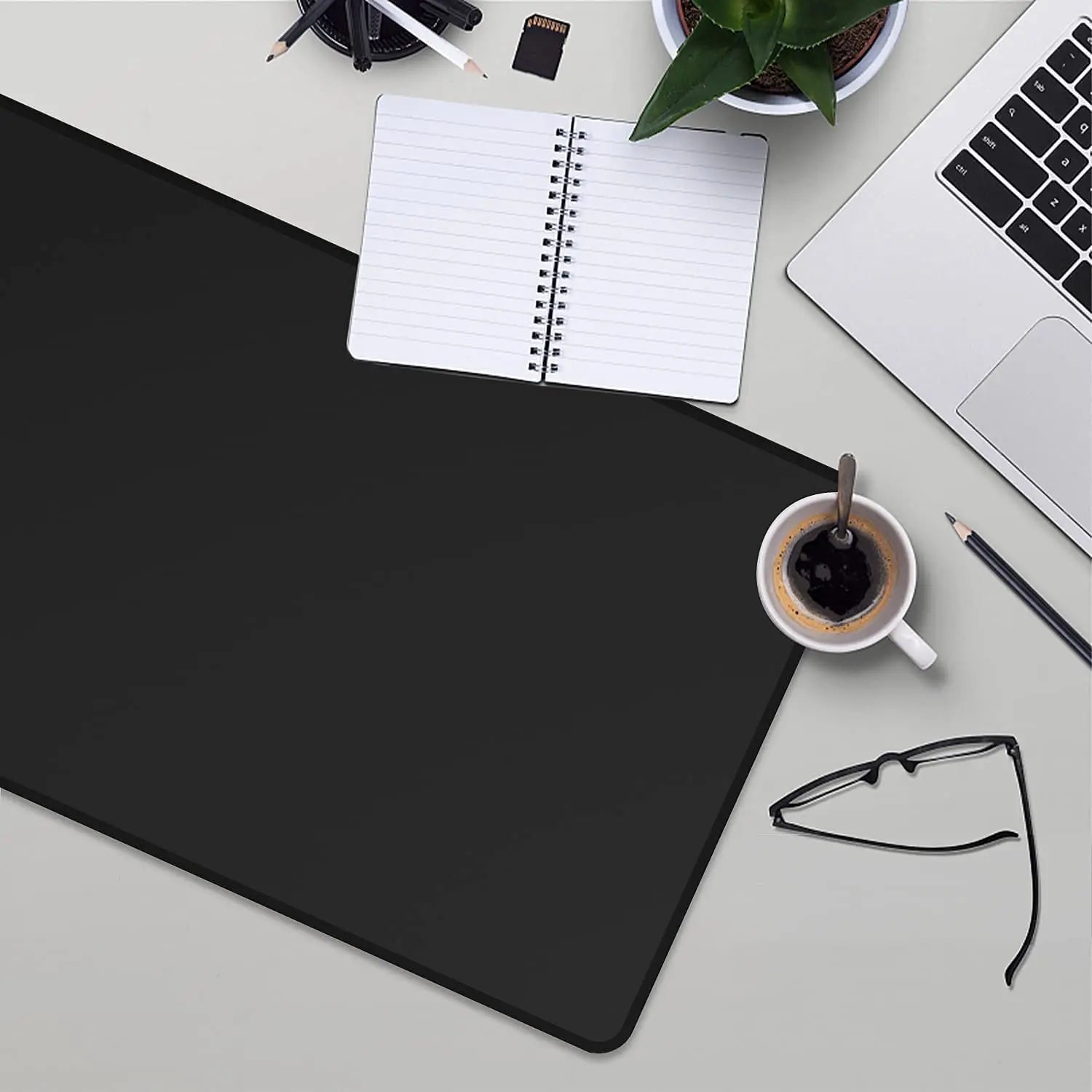 Black Gaming Mouse Pad – Large Non-Slip Desk Mat for PC, Keyboard & Mouse, Gamer Mousepad for Desktop