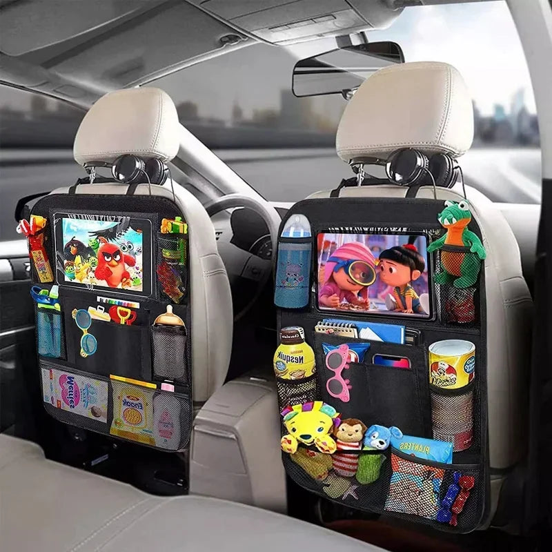 Car Seat Organizer – Multifunctional Oxford Fabric Backseat Storage Bag with Tablet Holder & Multi-Pockets for Kids