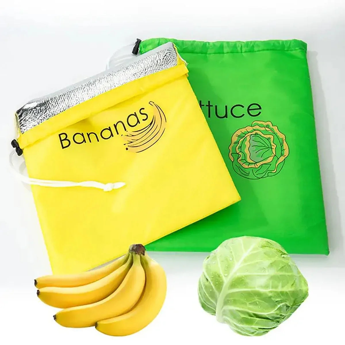 Banana & Lettuce Storage Bag – Fresh-Keeping Bag for Fruits & Vegetables, Prevents Odor Up to 2 Weeks