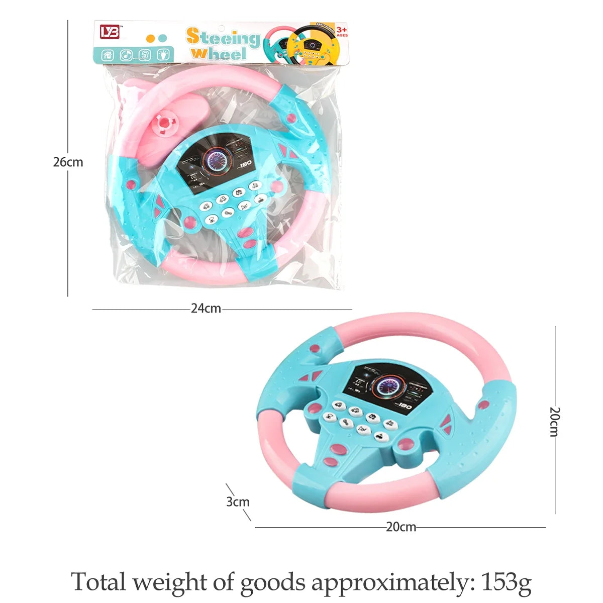 Simulation Steering Wheel Toys Education Music Simulation Car Driving Rotation Vocal Toy Gifts for boys and girls