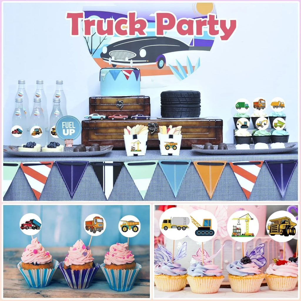 500/1000 Pcs Easykart Truck Vehicle Stickers Construction Stickers Roll For Kids Teens Vehicle Car  Potty Stickers For Home Part