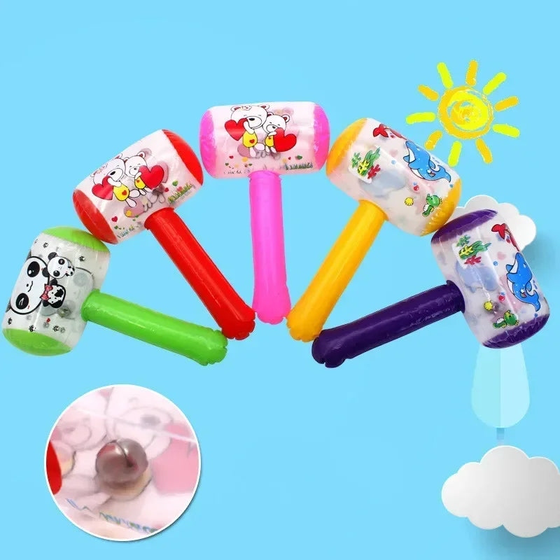 3pcs Inflatable Hammer with Bell Air Hammer Baby Kids Toys Party Favors Inflatable Toy Pool Beach Party Toy