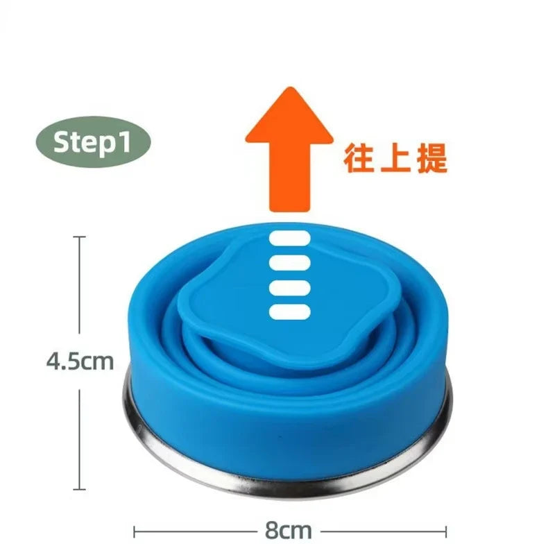 Portable Silicone Folding Water Cup Outdoor Heat Resistant Telescopic Collapsible Foldable Mug With Lid For Travel Camping 200m