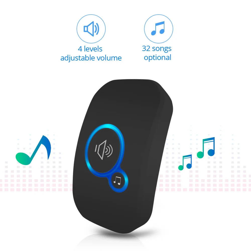 Wireless Doorbell FullHouse Waterproof Door Chime Kit Includes Push Button Transmitter and Plug In Receiver