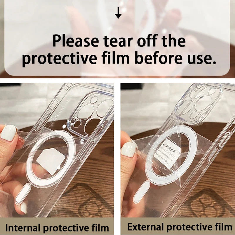 Transparent Wireless Charge Case For iPhone 17