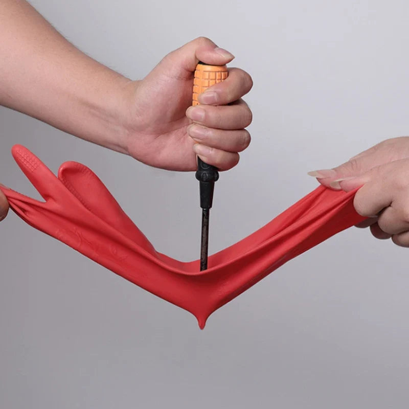 Lengthen Dishwashing Cleaning Silicone Gloves Rubber Dish Washing Glove Scrubber for Household Kitchen Clean Tool