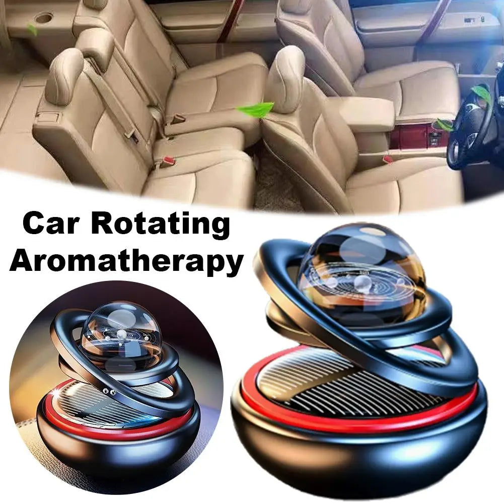 Solar-Powered Rotating Planet Car Air Freshener – Aromatherapy Diffuser, Auto Fragrance & Car Ornament