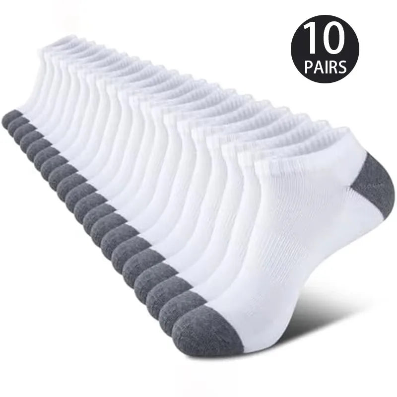 10 Pairs Breathable Low-Cut Socks – Odor Proof & Sweat Absorbing