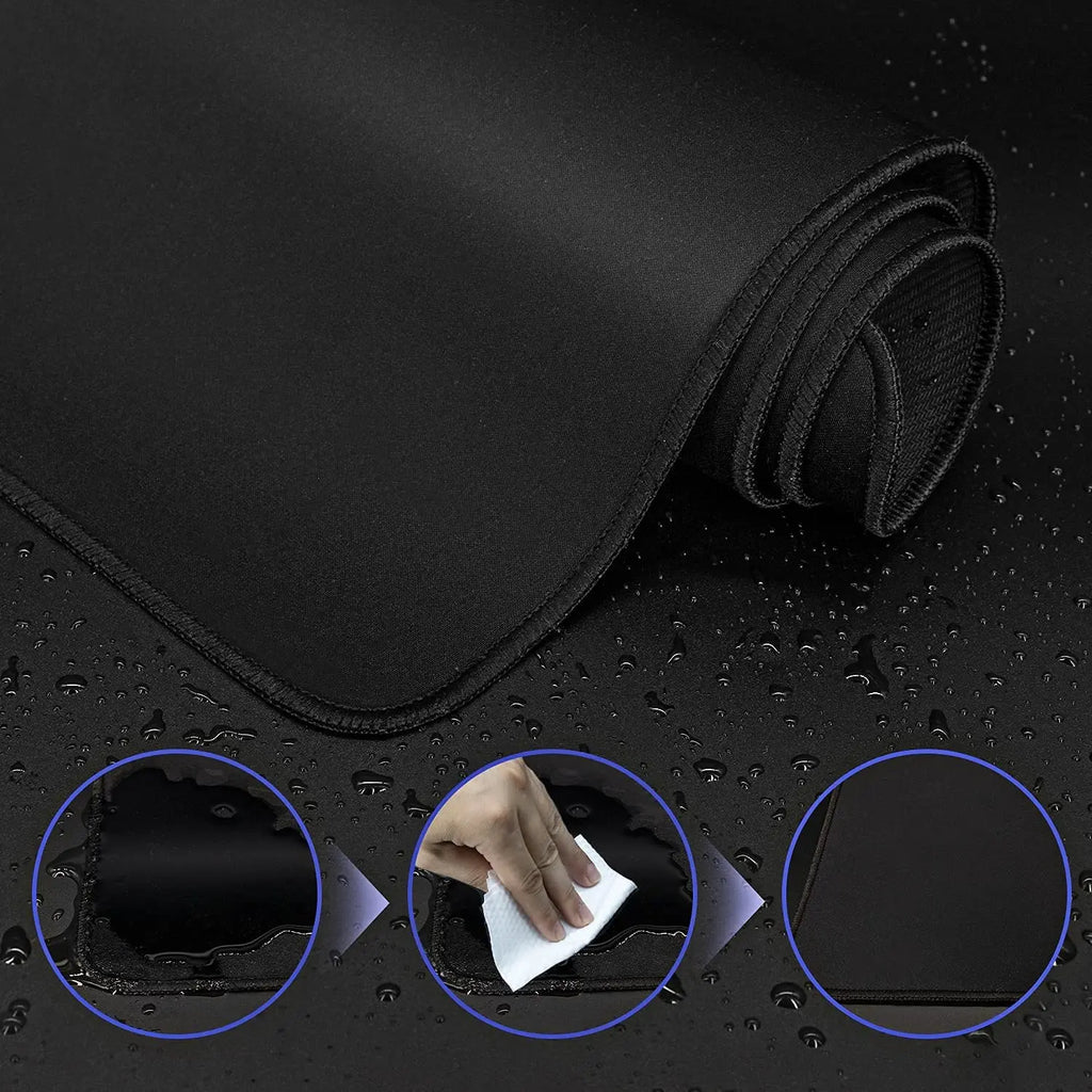 Black Gaming Mouse Pad – Large Non-Slip Desk Mat for PC, Keyboard & Mouse, Gamer Mousepad for Desktop