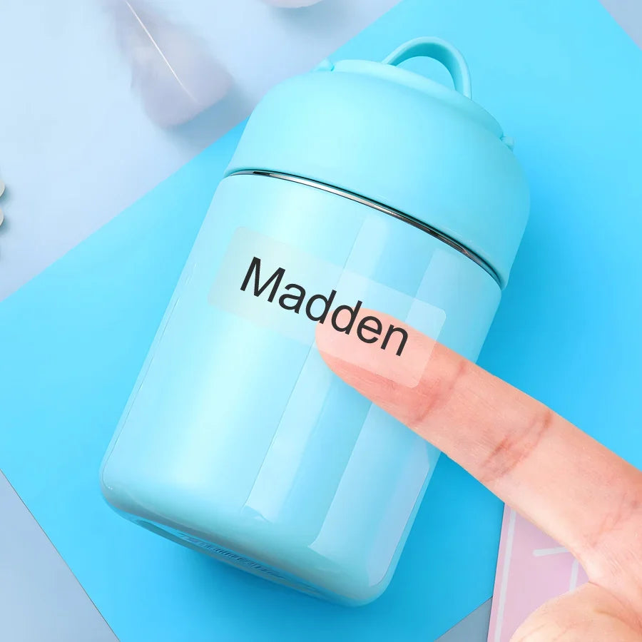 Transparent Waterproof Name Stickers for School-Custom Labels,Multilingual Text, Kids DIY Crafts & Sports Bottle Marking