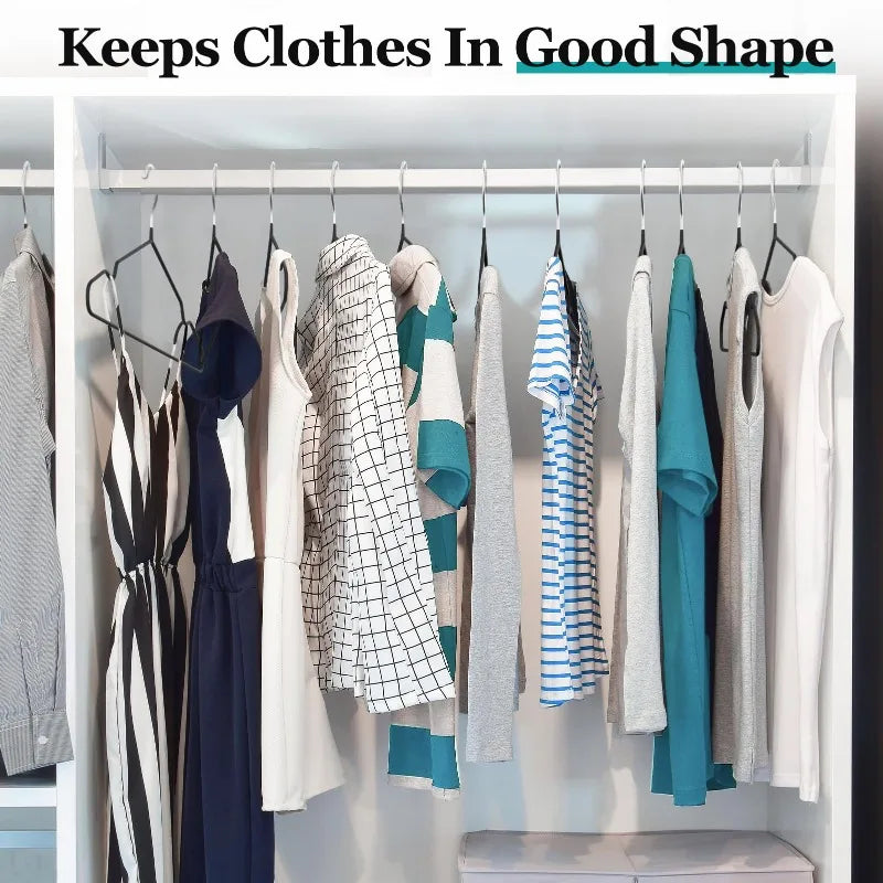 10PCS Metal Traceless Non-Slip Clothes Hangers – Strong Space Saver Rack