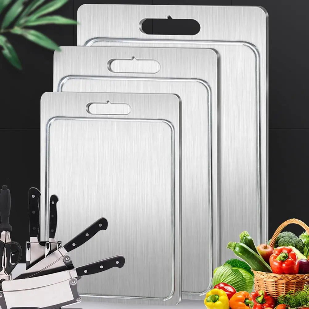 NEW Titanium Cutting Boards For Kitchen Steel Cutting Board 304 Steel Double-Sided Food Grade Cutting