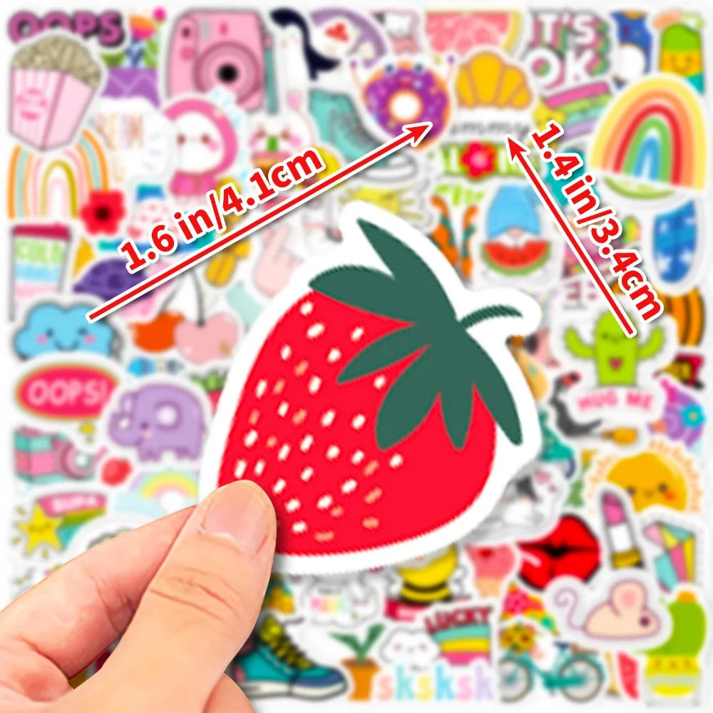100PCS Kawaii Cute Stickers – VSCO Aesthetic Stickers for Kids, Laptops, Water Bottles, Phones & DIY Decoration