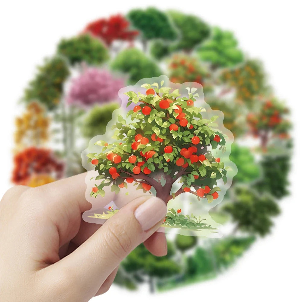 50pcs Forest Secret PET Stickers Natural Forest Plant Landscape Stickers Decor DIY For Scrapbook, Journaling, Laptop, Bumper