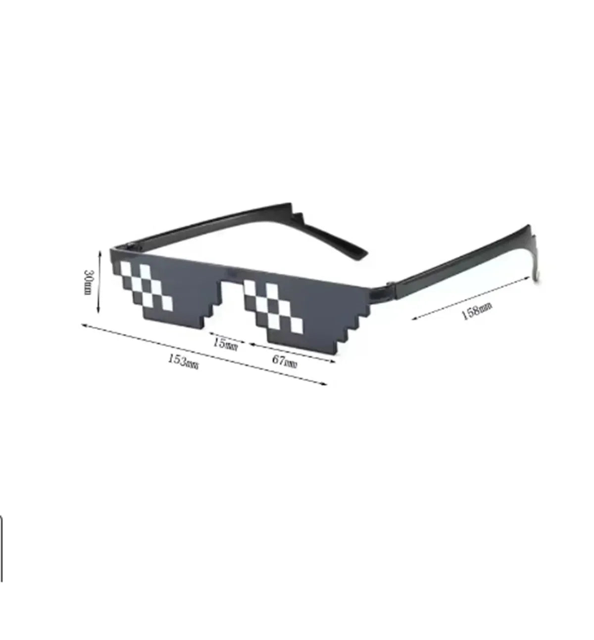 5Pcs NEW Mosaic Sunglasses Trick Toy Thug Life Glasses Deal With It Glasses Pixel Black Mosaic Sunglasses Cool Jokes Funny Toys