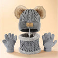 3pc 2-12Y Autumn and Winter Children's Hats and neck Gloves Set, cute, comfortable and warm, hats for boys and girls