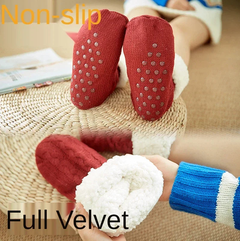Womens Fuzzy Thermal Sock Plush Grip Hemp Winter Soft Female Home Indoor Warm Bedroom Non slip fluffy Thick Slipper Floor Sock
