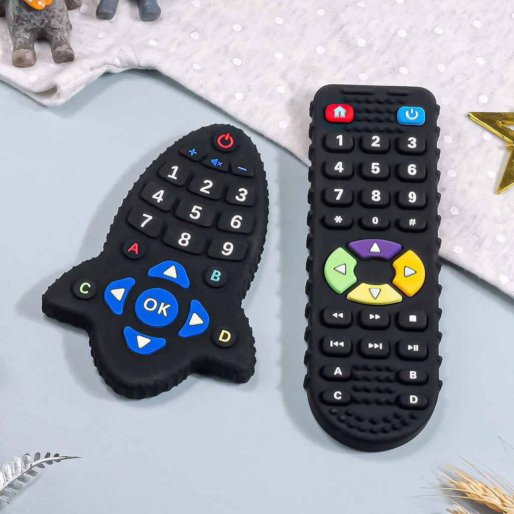 Baby Silicone Teether Toy – BPA-Free Remote Control Shaped Teether for Gum Pain Relief, Sensory & Educational