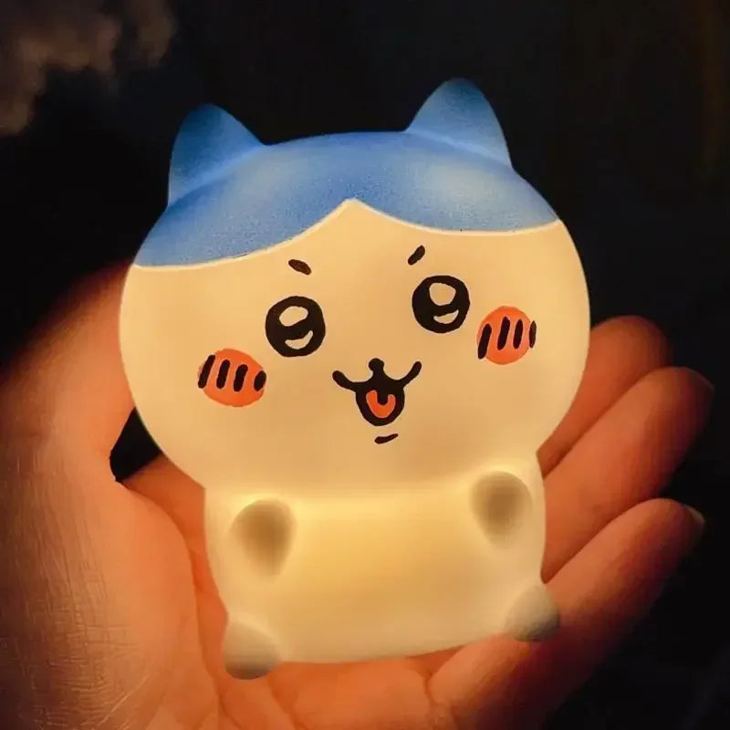 cute Chikawa Kawaii Bedroom Desktop Decoration Hachiware Usagi Cartoon Vinyl Doll Night Light Luminous Toy Surprise Girl Gifts