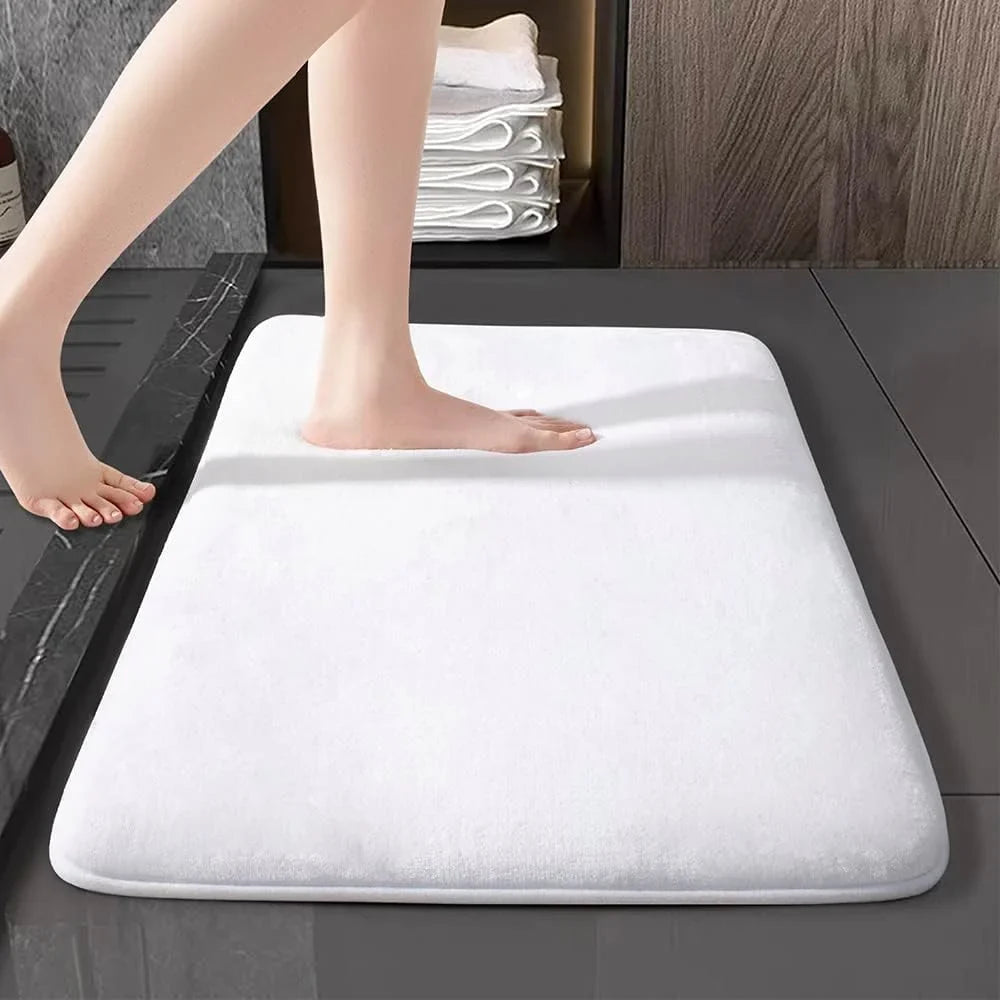 Super Absorbent Coral Velvet Bathroom Mat – Non-Slip Door & Floor Mat