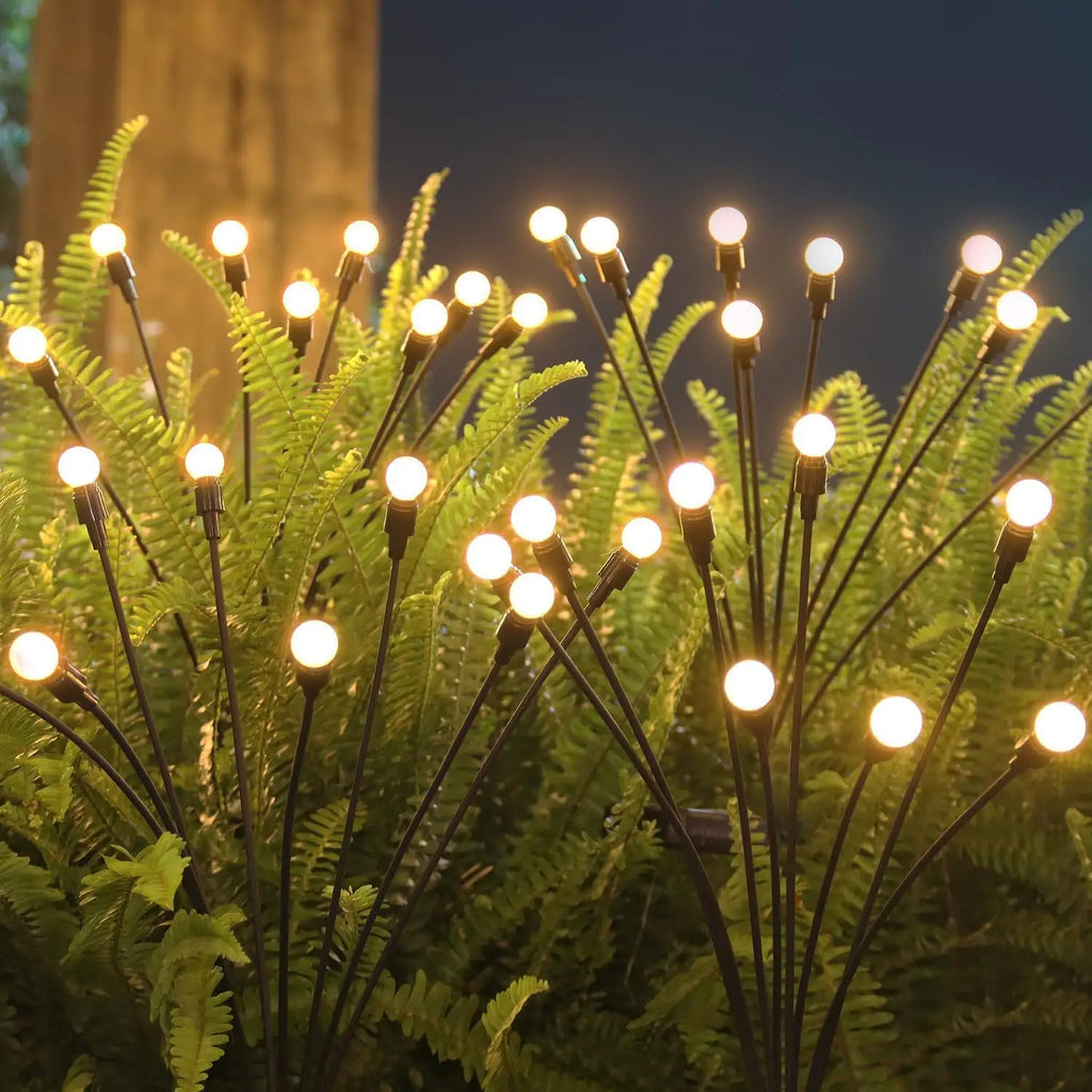 6/8/10 LED Solar Powered Garden Lights Firefly Lights Outdoor Waterproof Vibrant Swaying Lights for Patio Pathway Decoration