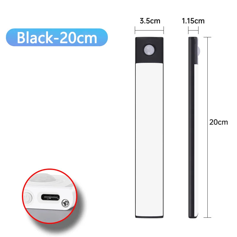 LED Bar Light Motion Sensor USB Rechargeable Led Cabinet Lights for Kitchen Wardrobe Cabinet Lighting 30cm/40cm/50cm Night Light