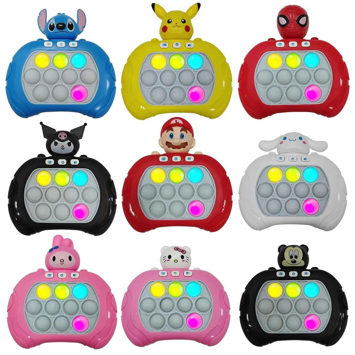 2024 New Quick Push Game Pop Up Fidget Bubble Electronic Pop it Pro Game Light AntiStress Toys For Adult Kids Gift 2024